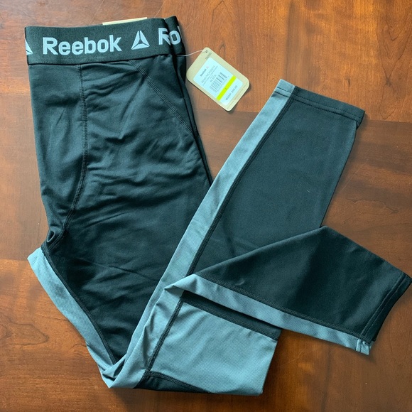 Reebok Other - NWT Reebok compression Tights Black Grey LARGE